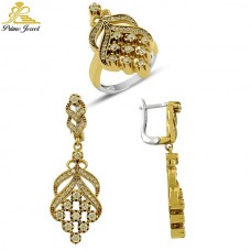 Gümüş Otantik Taşlı Set